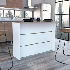 TUHOME - Barra Auxiliar Cocina Fendi Blanco Mar Cast