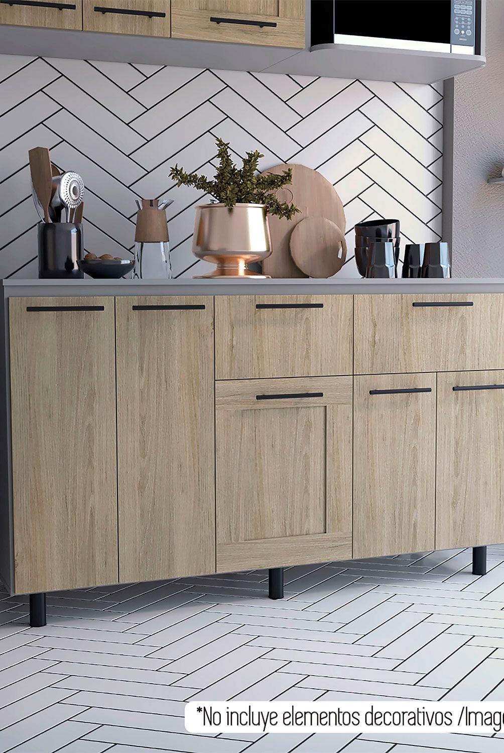 TUHOME - Mod Infer 150 Kitchen Tope Melamina Tuhome
