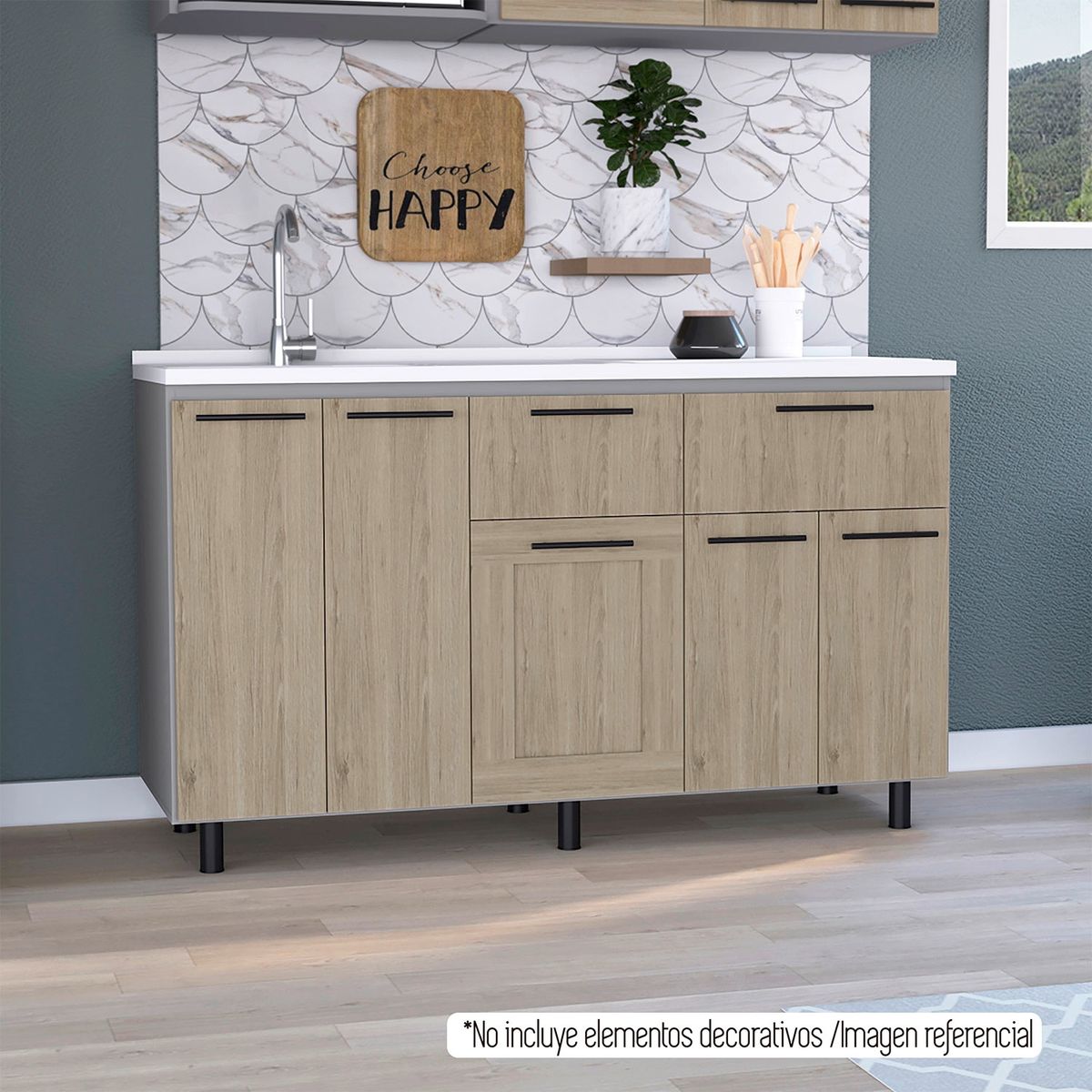 TUHOME - Mod Infer 150 Kitchen H Con Lavaplato Tuhome
