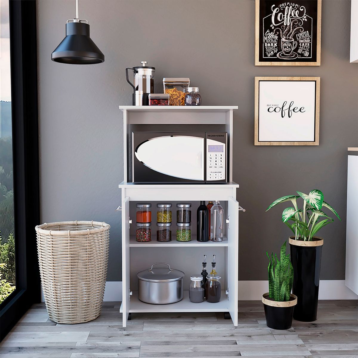 TUHOME - Auxiliar Microondas Manchester Blanco Tuhome