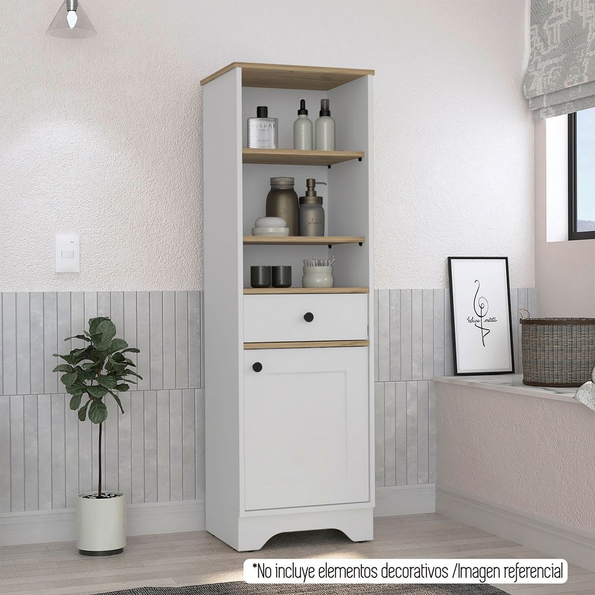 TUHOME - Mueble Optimizador 2 Bath Bicolor Duna Blanco Tuhome