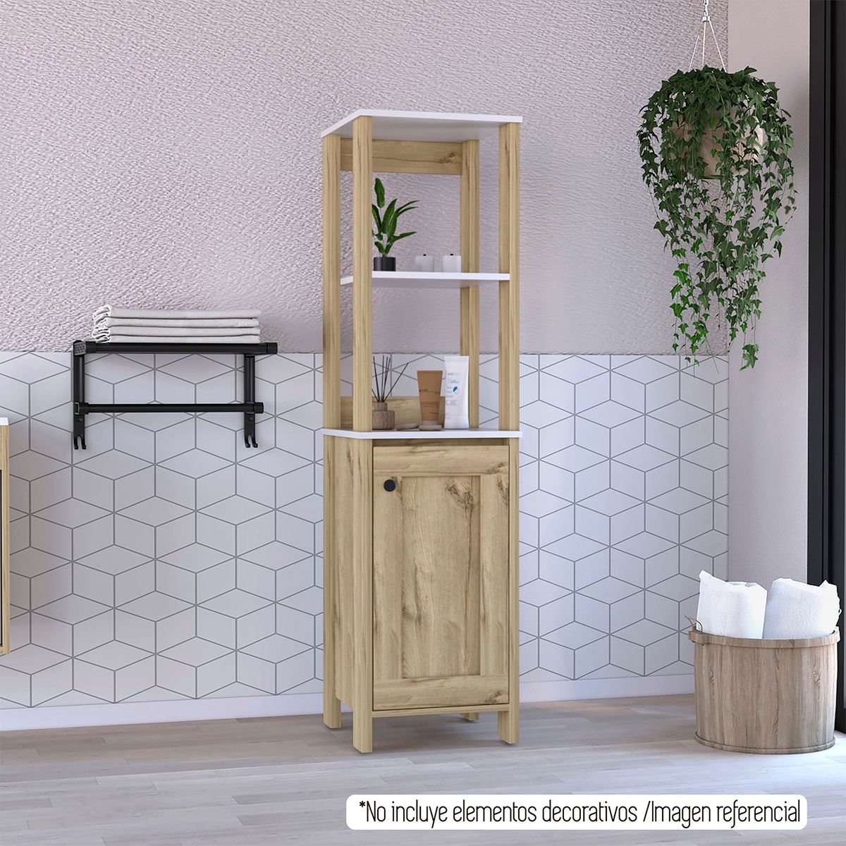 TUHOME - Mueble Optimizador 1 Bath Bicolor Blanco Duna Tuhome