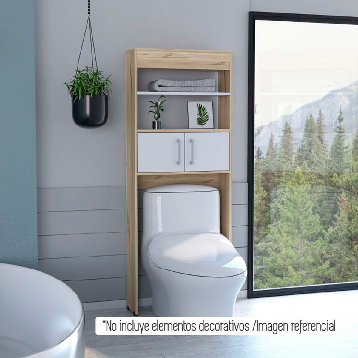 TUHOME - Mueble Optimizador WC Bath Bicolor Duna Blanco Tuhome