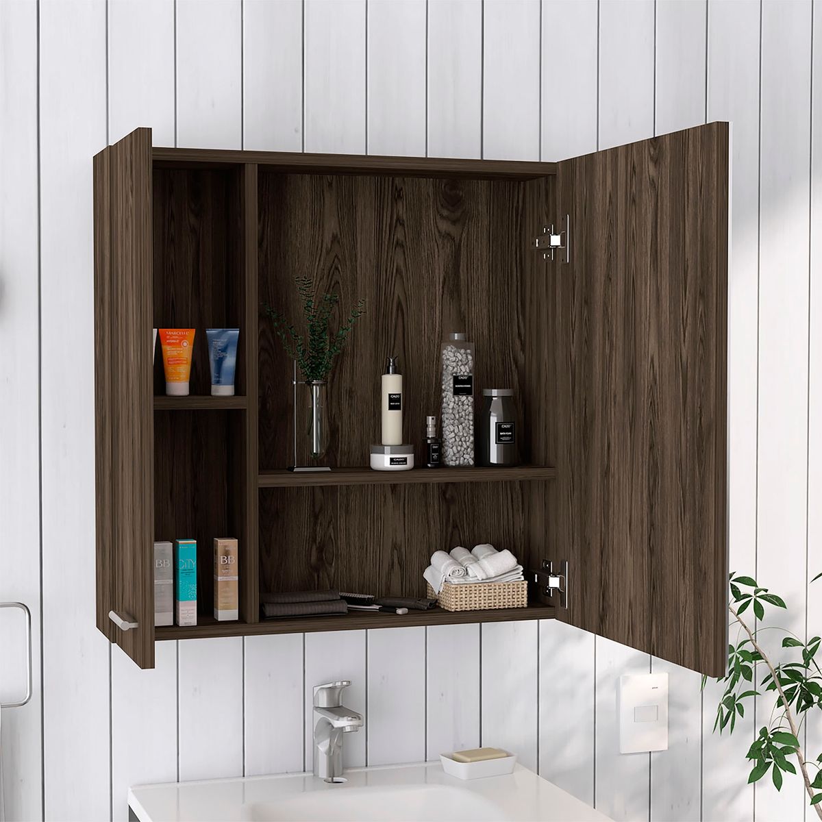 TUHOME - Botiquín Con Espejo Barcelona Coñac Tuhome