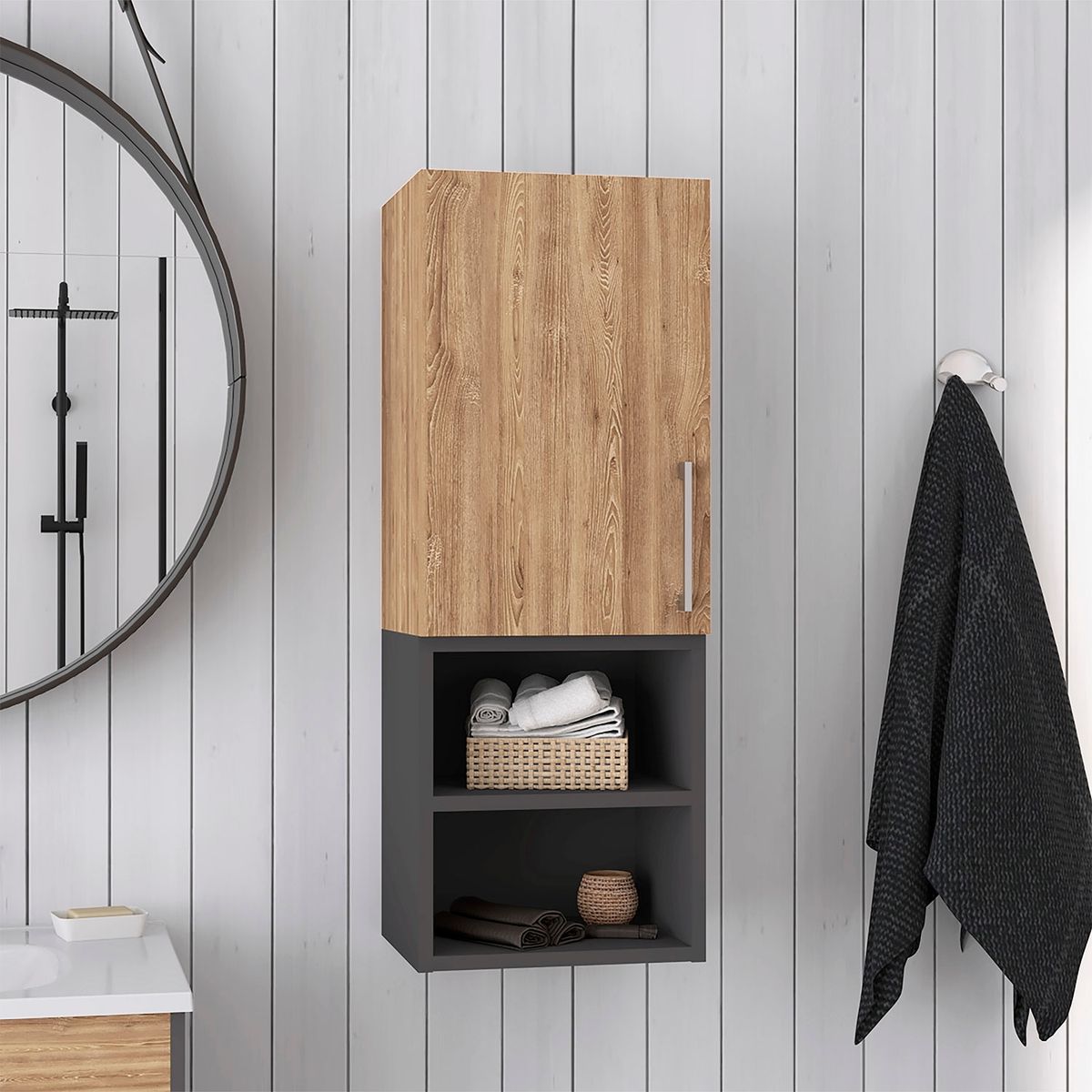 TUHOME - Mueble Auxiliar De Baño Madrid Miel Tuhome