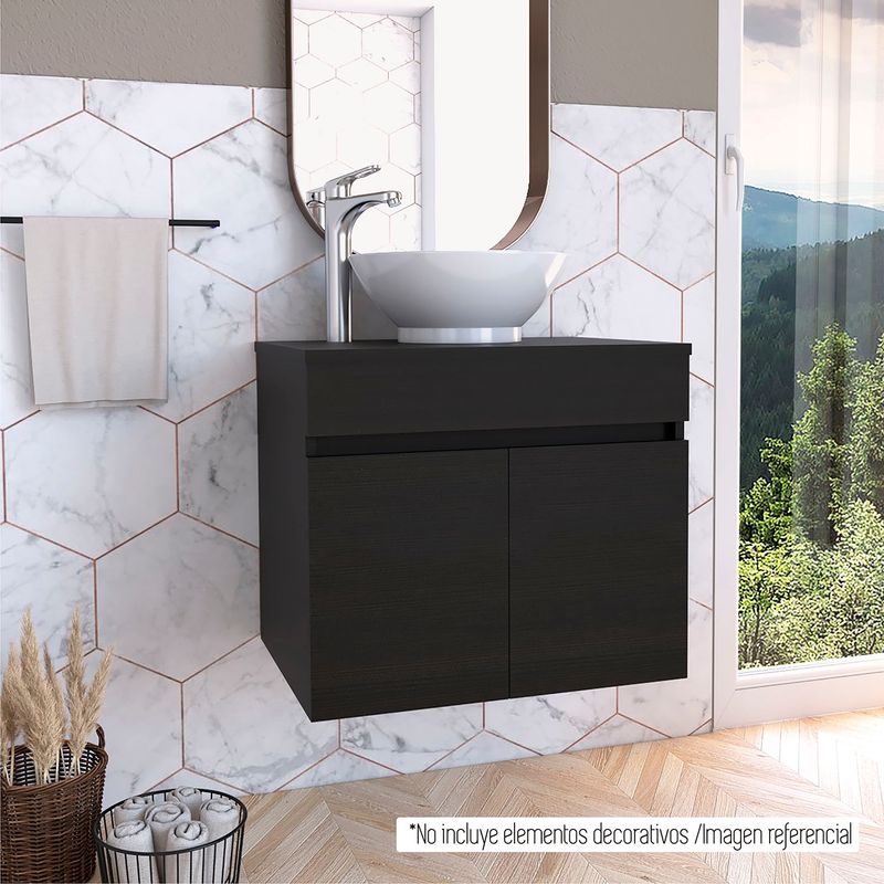 TUHOME - Mueble Baño Aéreo Manchester Wengue Tuhome