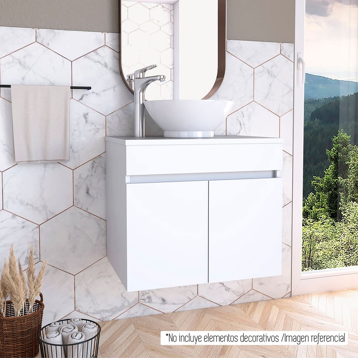 TUHOME - Mueble Baño Aéreo Manchester Blanco Tuhome