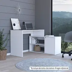TUHOME - Escritorio Esquinero En L Rennes Blanco