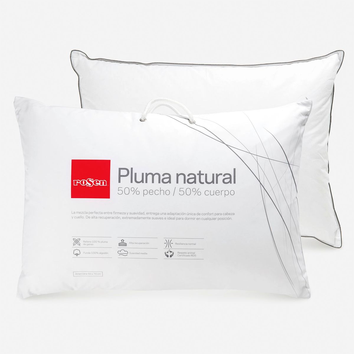 ROSEN - Almohada Pluma Natural 50%  Rosen