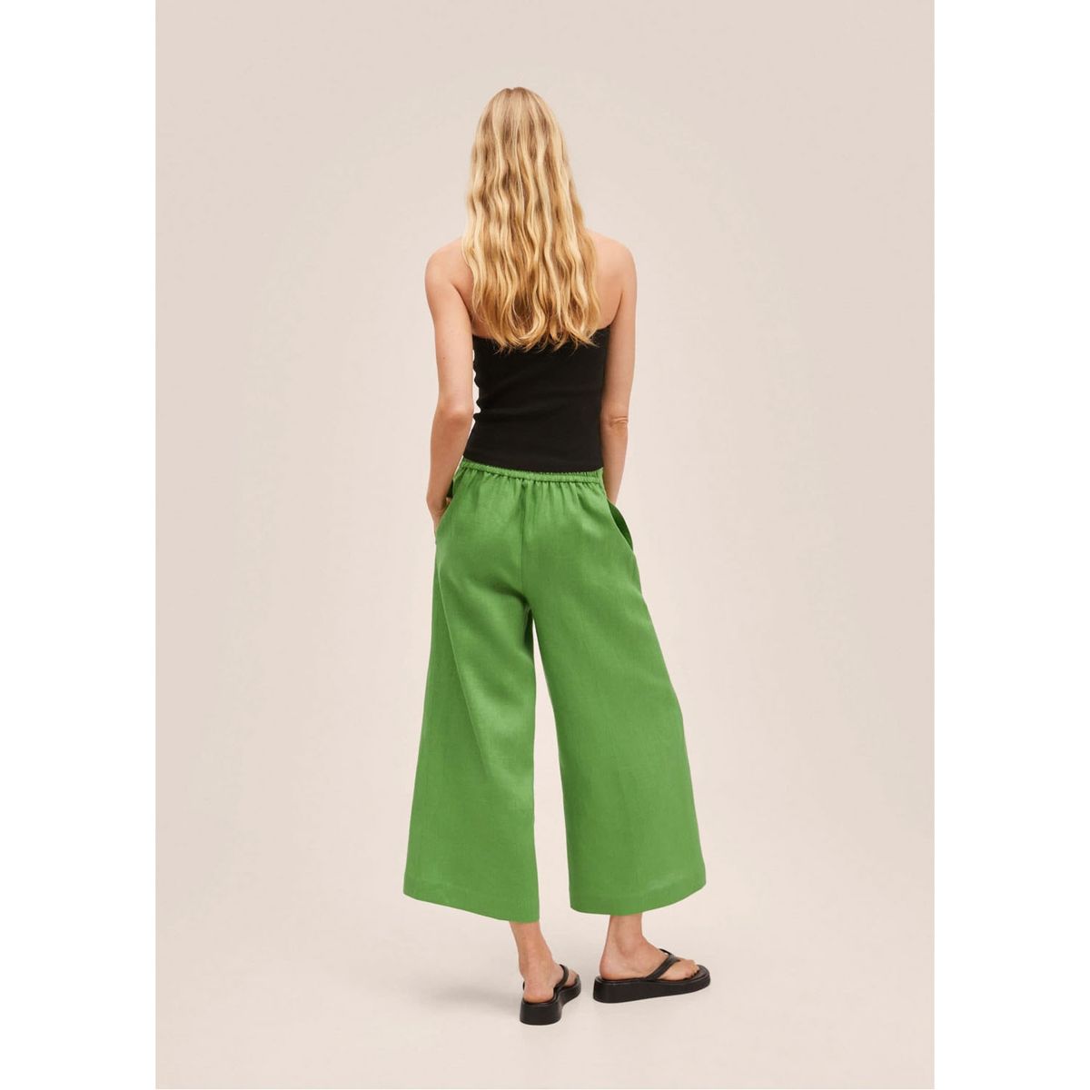 MANGO - Mango Pantalón Culotte Lino Lote Mujer