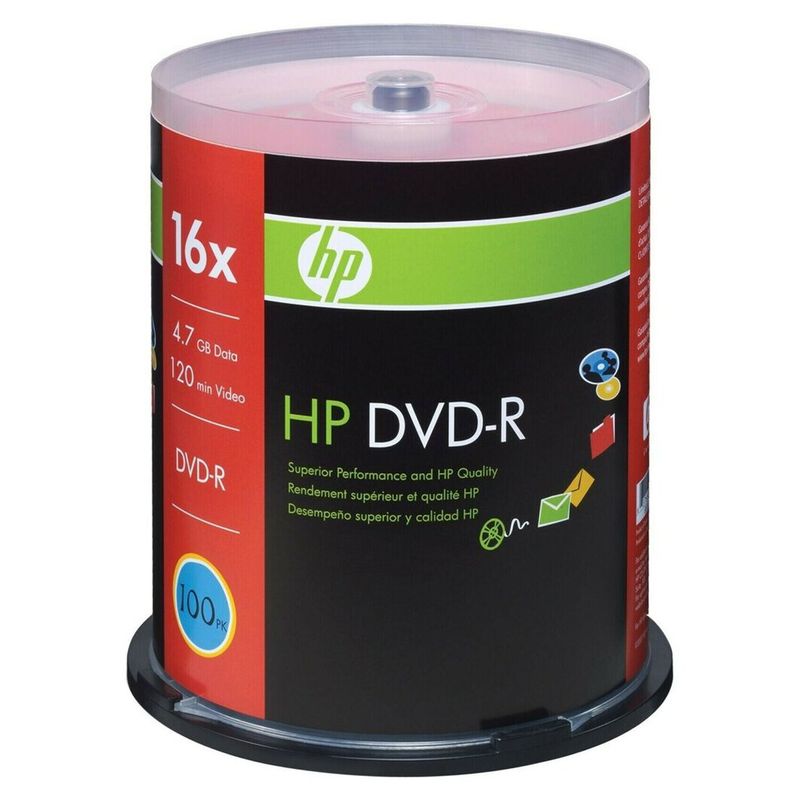 HP - Pack 100 Unidades Dvd-R Hp 4.7Gb 16X Logo