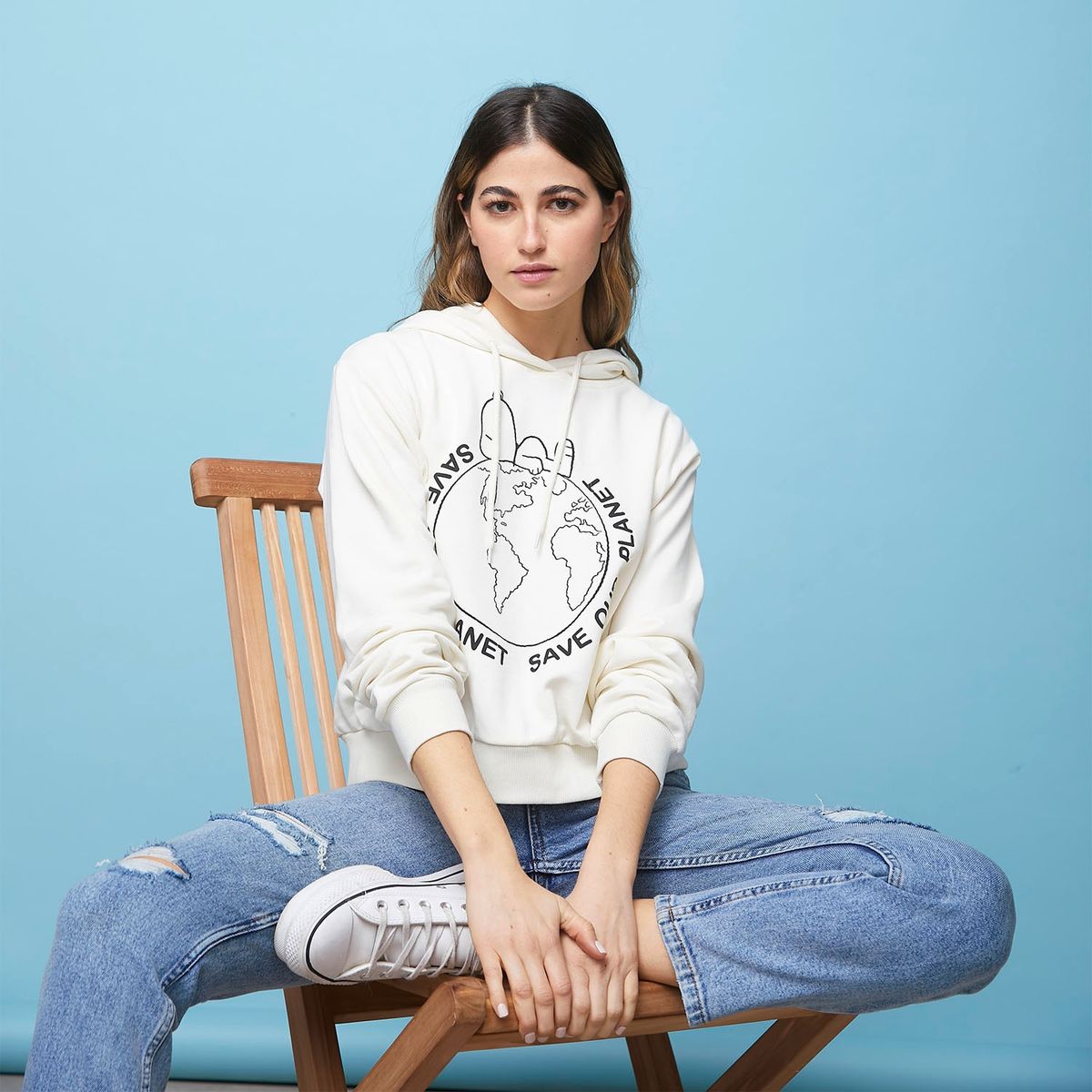 ONLY - Polerón Snoopy Con Capucha Algodón Mujer Only