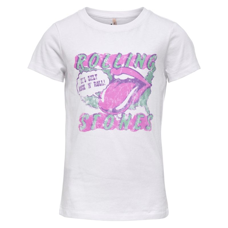 ONLY KIDS - Polera Manga Corta Rolling Stones Algodón Niña Only Kids