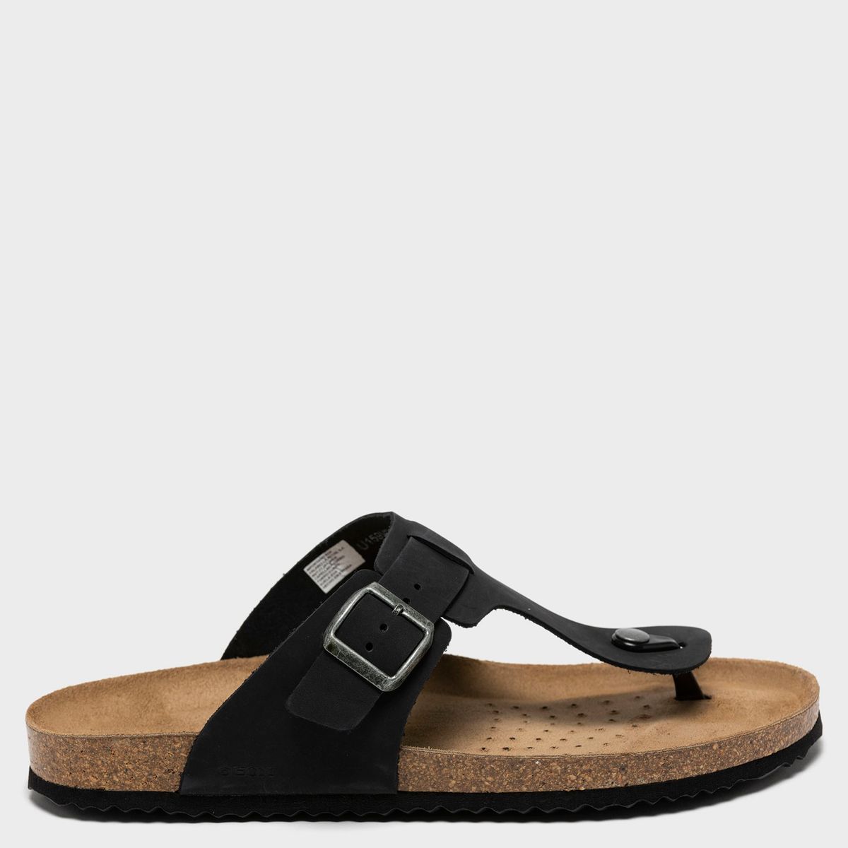 GEOX - Sandalia Hombre Cuero Negro Geox