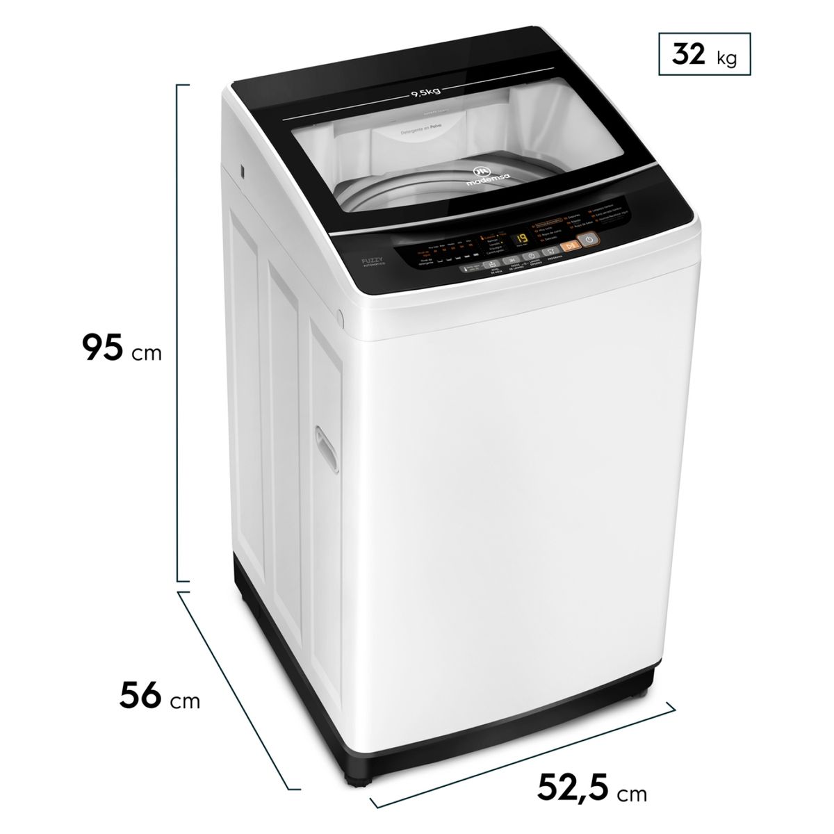 MADEMSA - Lavadora Automática Superior 9.5 Kg 9,5 Bzg Mademsa