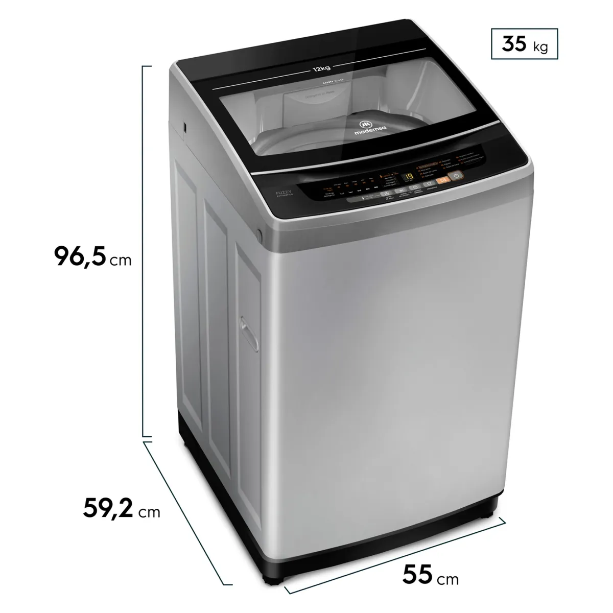 MADEMSA - Lavadora Automática Superior 12 Kg Mademsa