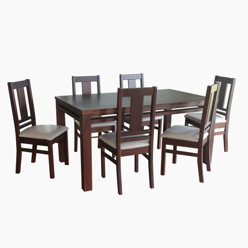 DAGON - Juego de Comedor Antu 6 Sillas  Chocolate Oscuro Dagon