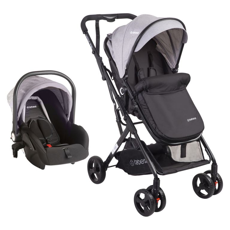 BEBESIT Coche Cuna Travel System Vox Gris
