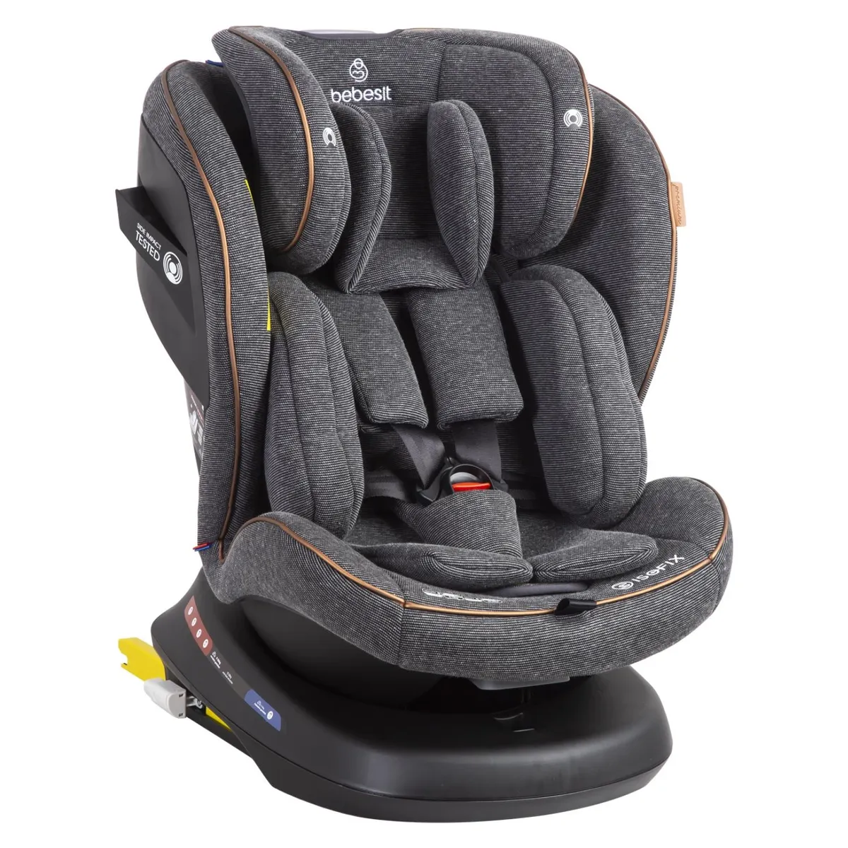 BEBESIT - Silla de Auto Convertible con Isofix Supra Premium 360° Gris Bebesit