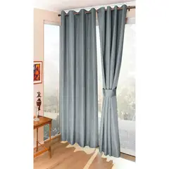 DORAL - Cortina 2 Paños Black Out City Gris