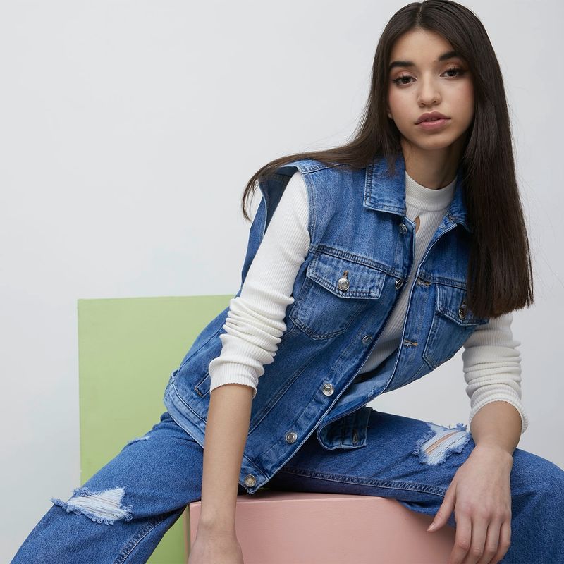 Chaqueta Vaquera Chaqueta De Jeans Sin Manga Mujer SYBILLA Sybilla