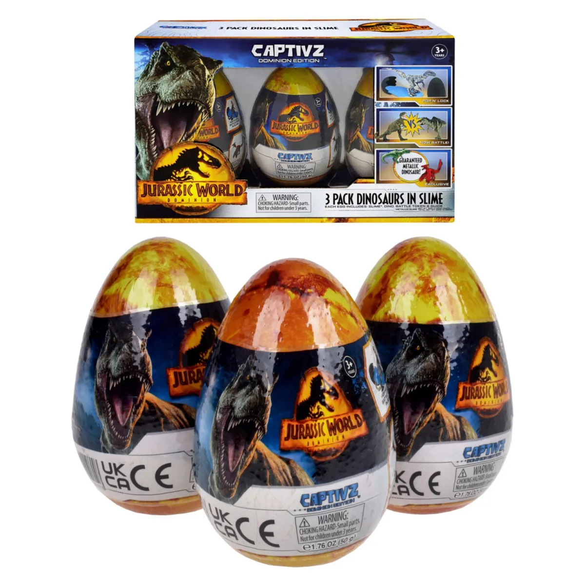 JURASSIC WORLD - Pack 3 Huevos Dinosaurios Jurassic World