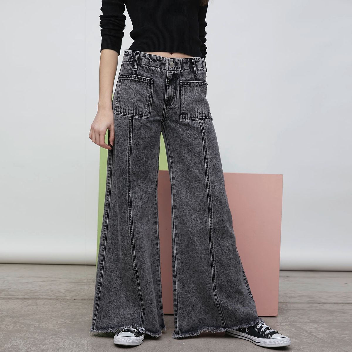 SYBILLA - Sybilla Jeans Wide Leg Tiro Alto Algodón Mujer