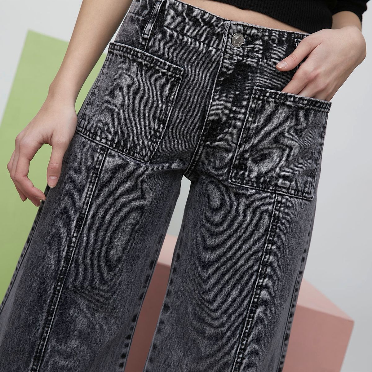 SYBILLA - Sybilla Jeans Wide Leg Tiro Alto Algodón Mujer
