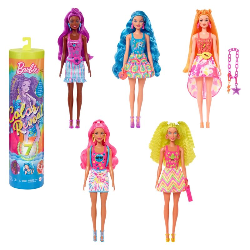 BARBIE - Color Reveal Estilos Tie Dye (Contiene Producto Al Azar Del Surtido) Barbie