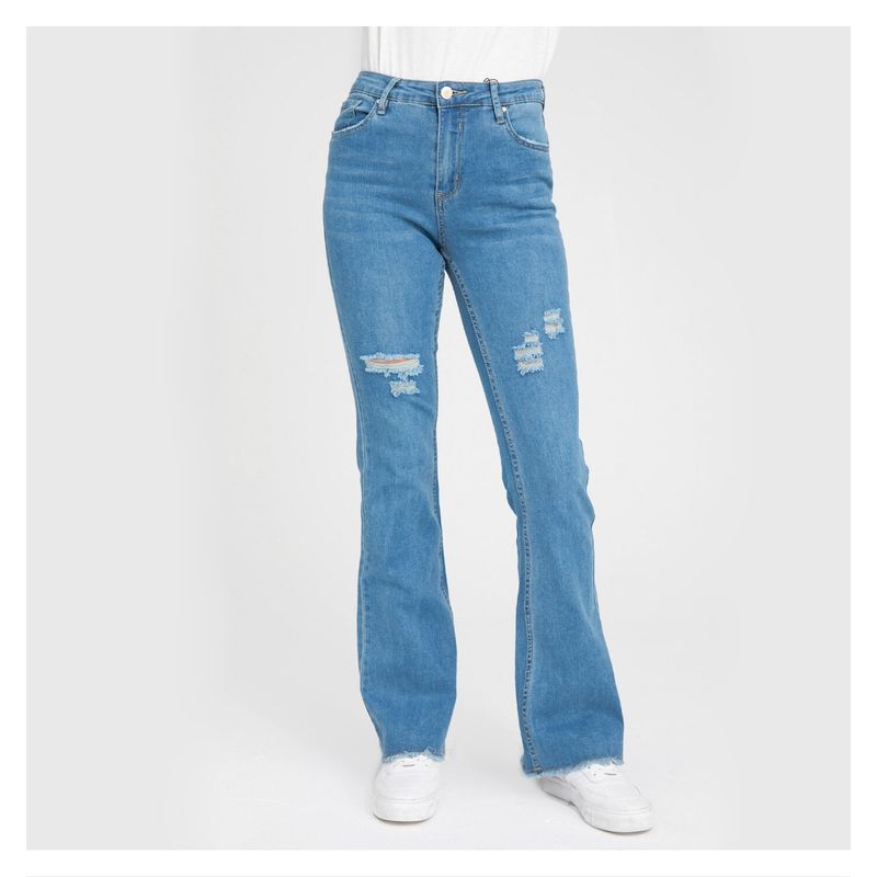 FASHION'S PARK - Jeans Mujer Flare Tiro Alto.