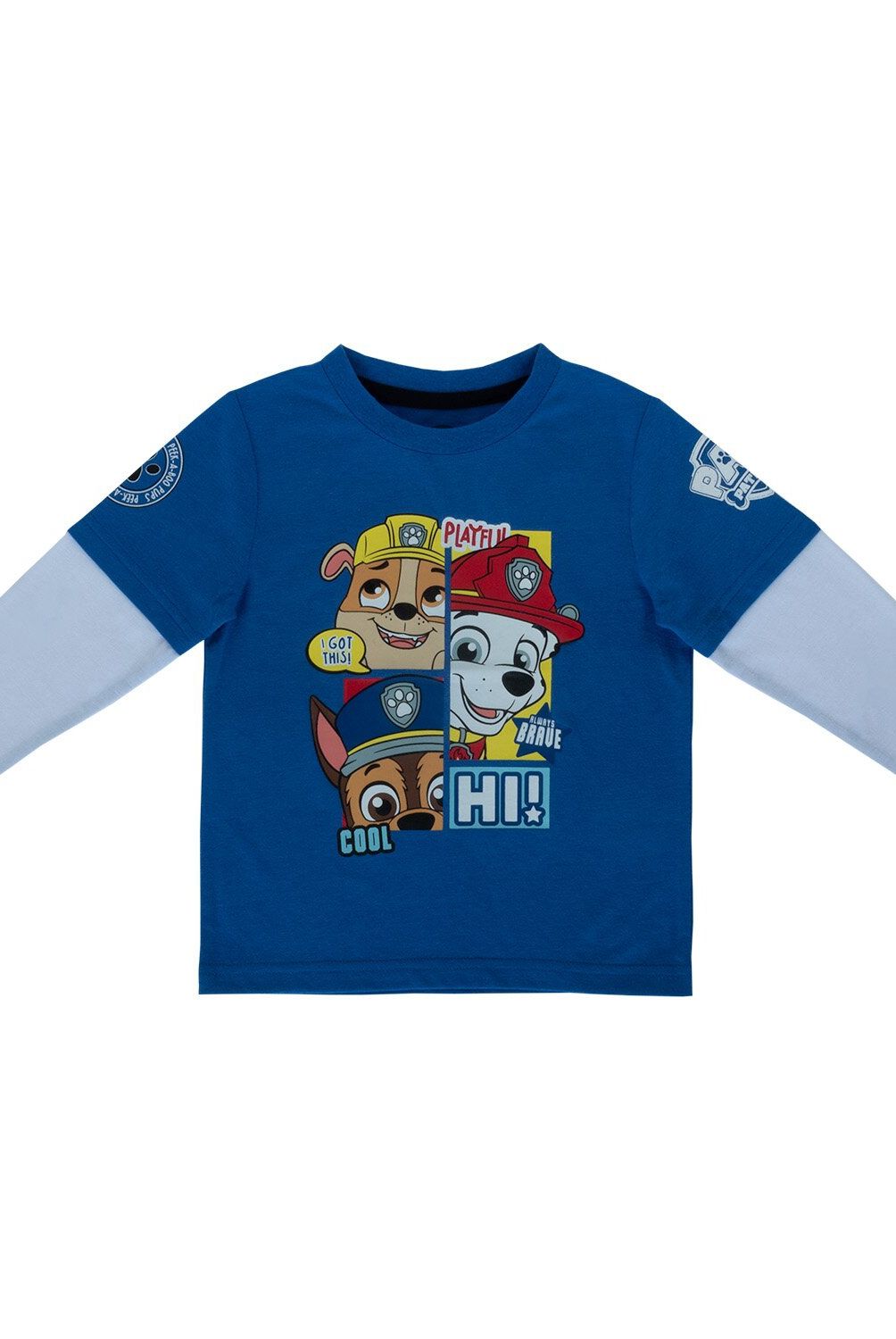 PAW PATROL - Polera Niño Trio Perros Azul Paw Patrol