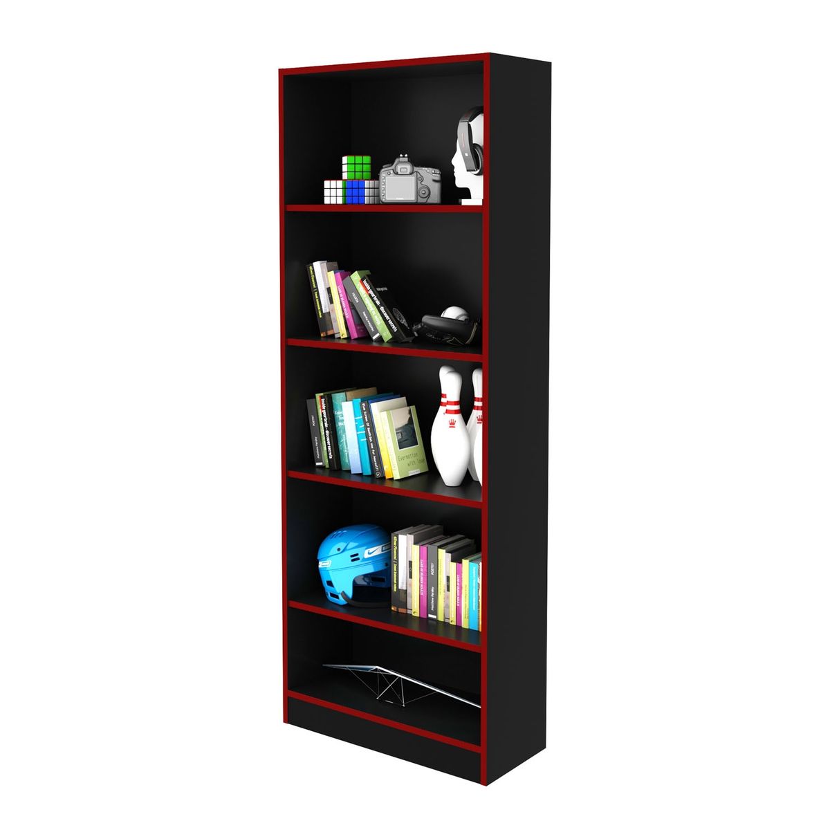 TECNOMOBILI - Estante Gamer Negro/Rojo Tecnomobili