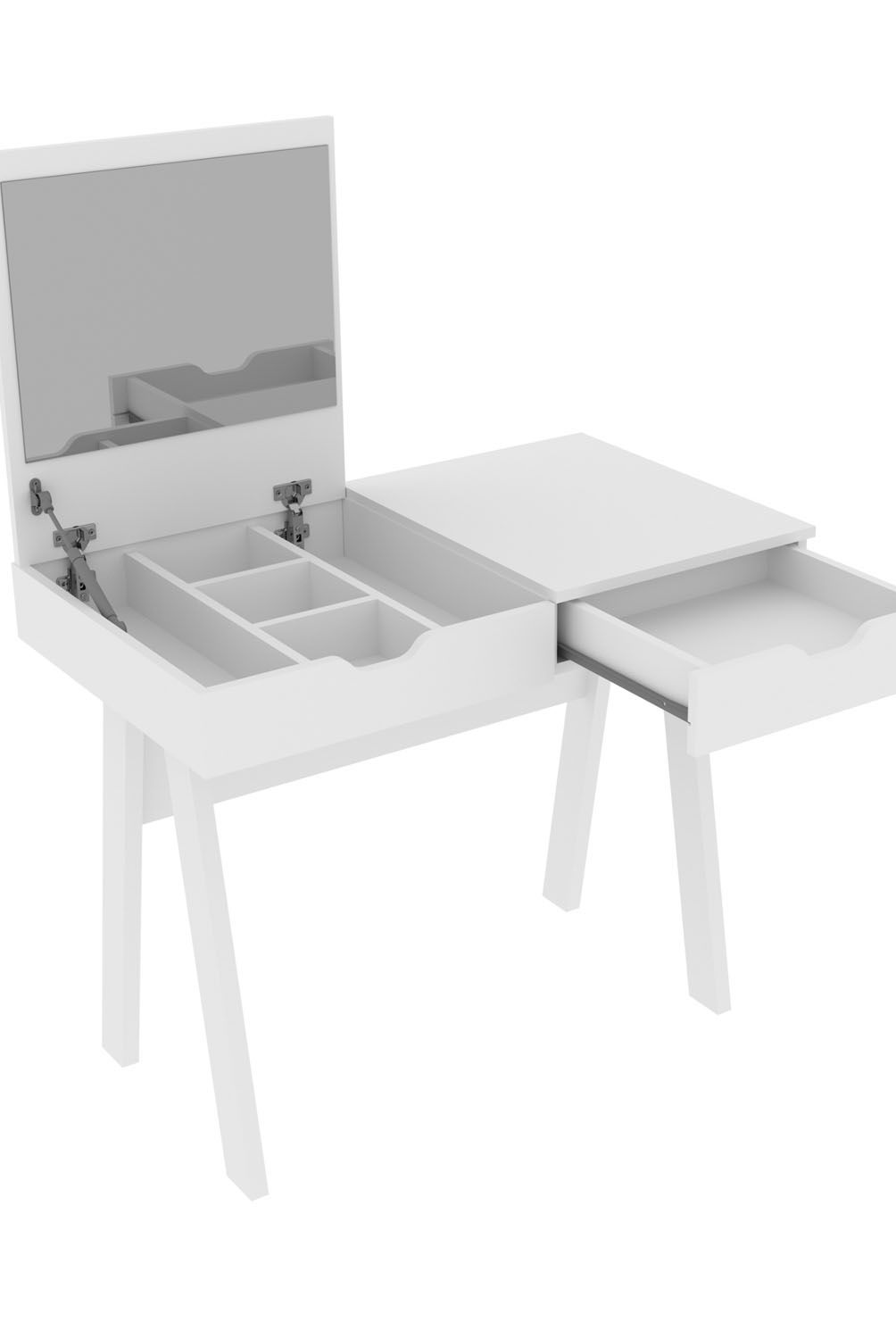 TECNOMOBILI - Tocador Con 1 Cajón Y Espejo Blanco Tecnomobili