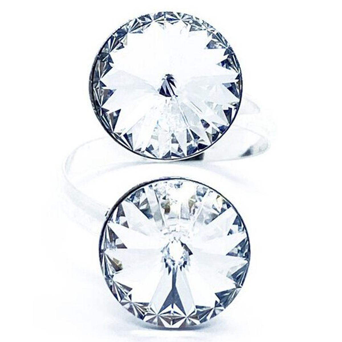 Joyeria Moskatel - Anillo Ajustable 2 Cristales Blancos Moskatel