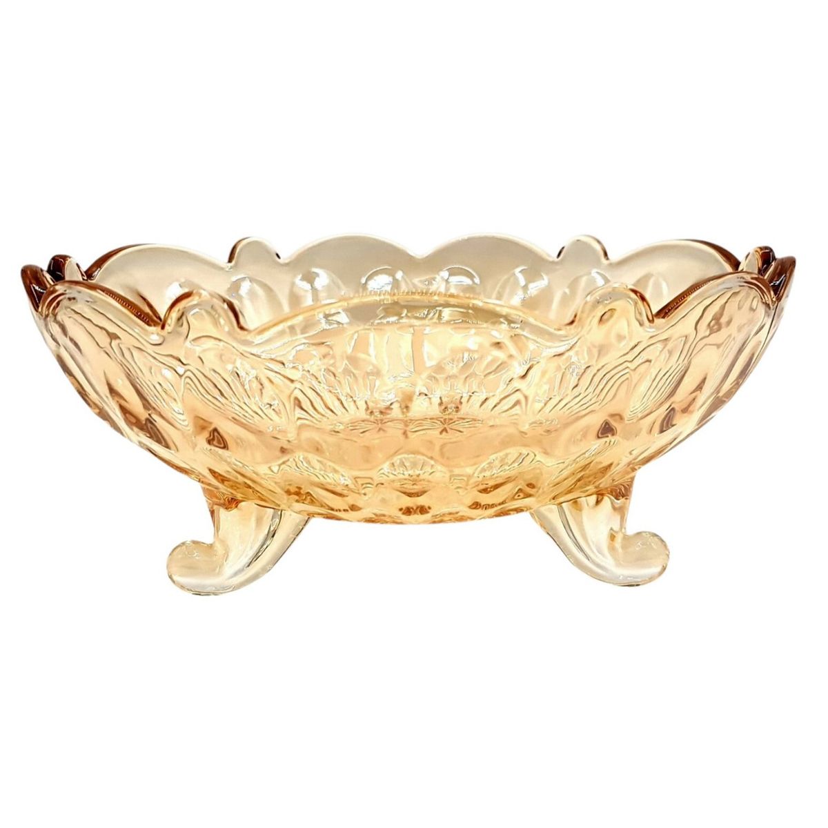 GENERICO - Frutera Ensaladera Vidrio Dorado 24X24X10Cm