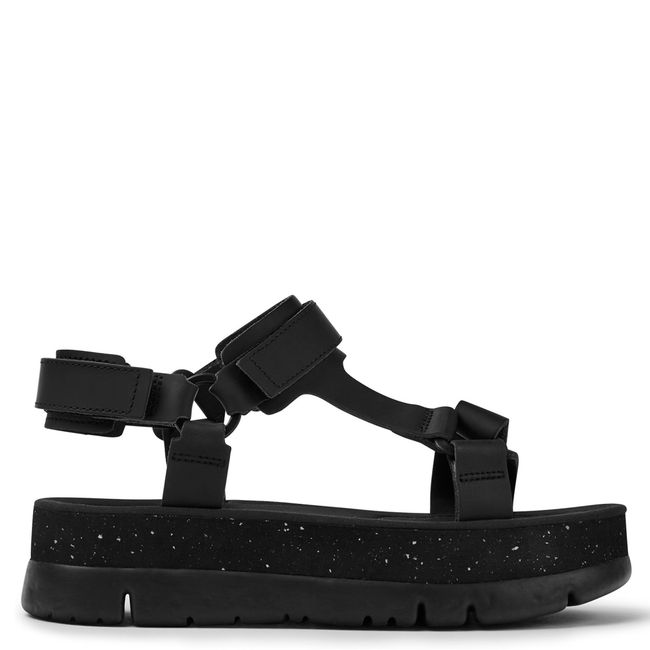 CAMPER - Oruga Up Sandalia Mujer Cuero Negro Camper