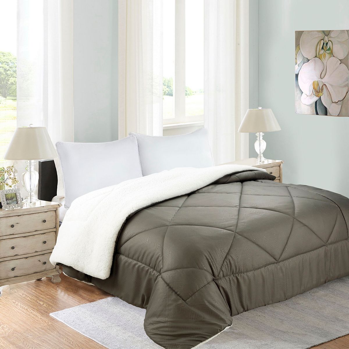 DORAL - Plumón Sherpa Embos 1.5 Plazas Gris Doral