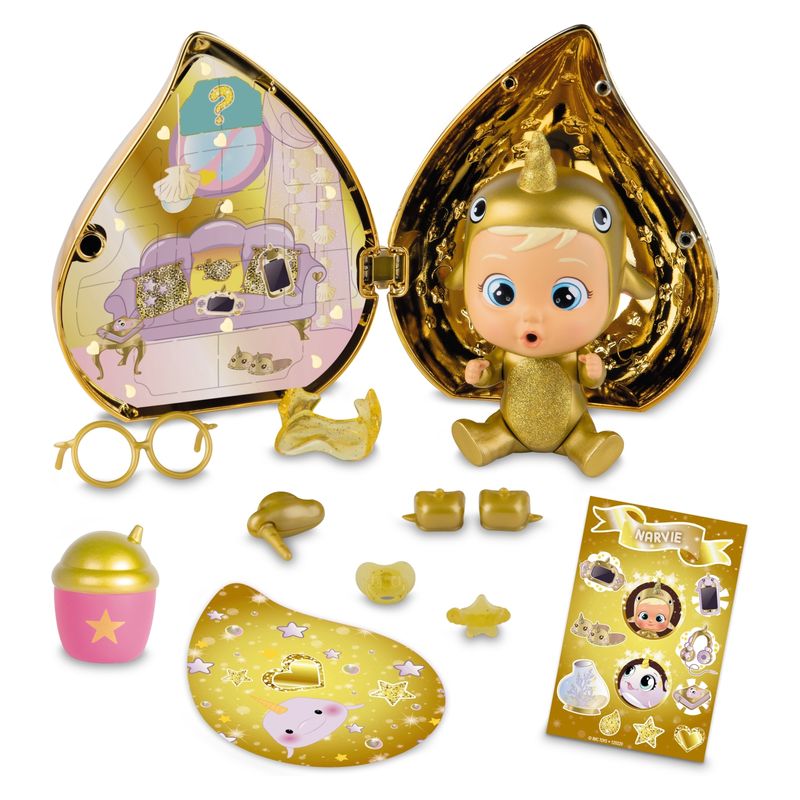 CRY BABIES - Bebes Llorones Muñeca Dorada  Accesorios Cry Babies