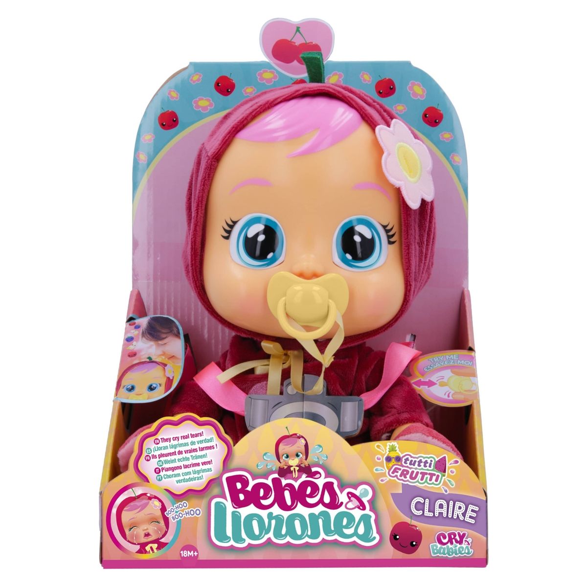 CRY BABIES - Cry Babies Bebes Llorones Muñeca Tutti Frutti Claire Guinda