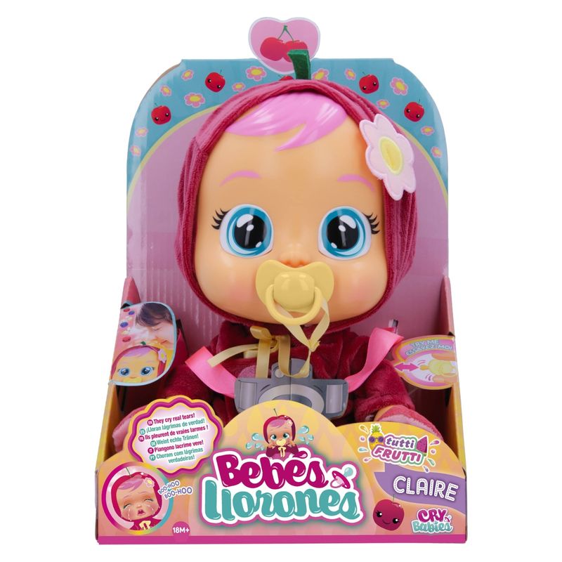 CRY BABIES - Cry Babies Bebes Llorones Muñeca Tutti Frutti Claire Guinda