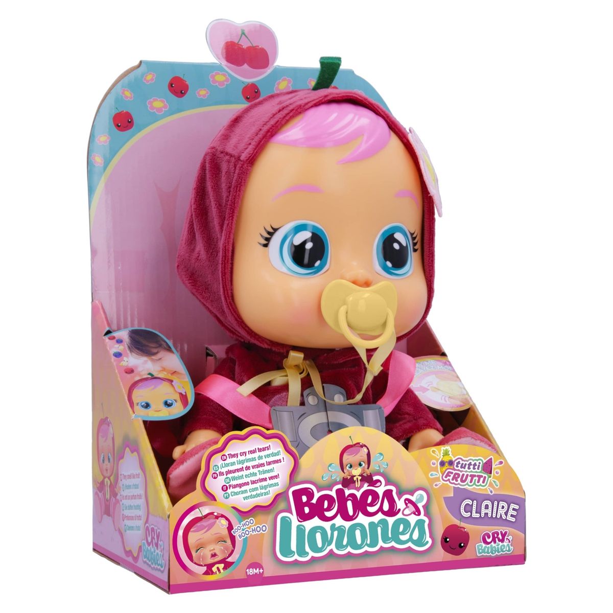 CRY BABIES - Cry Babies Bebes Llorones Muñeca Tutti Frutti Claire Guinda