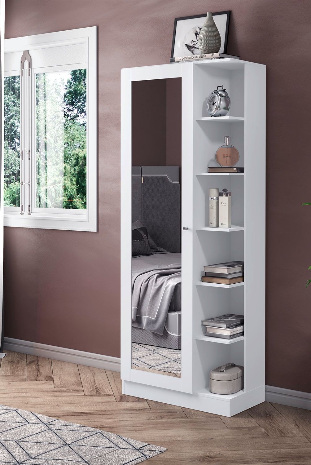 HOME MOBILI - Zapatera Mondari Blanco 1 Puertas 5 Epacios Home Mobili