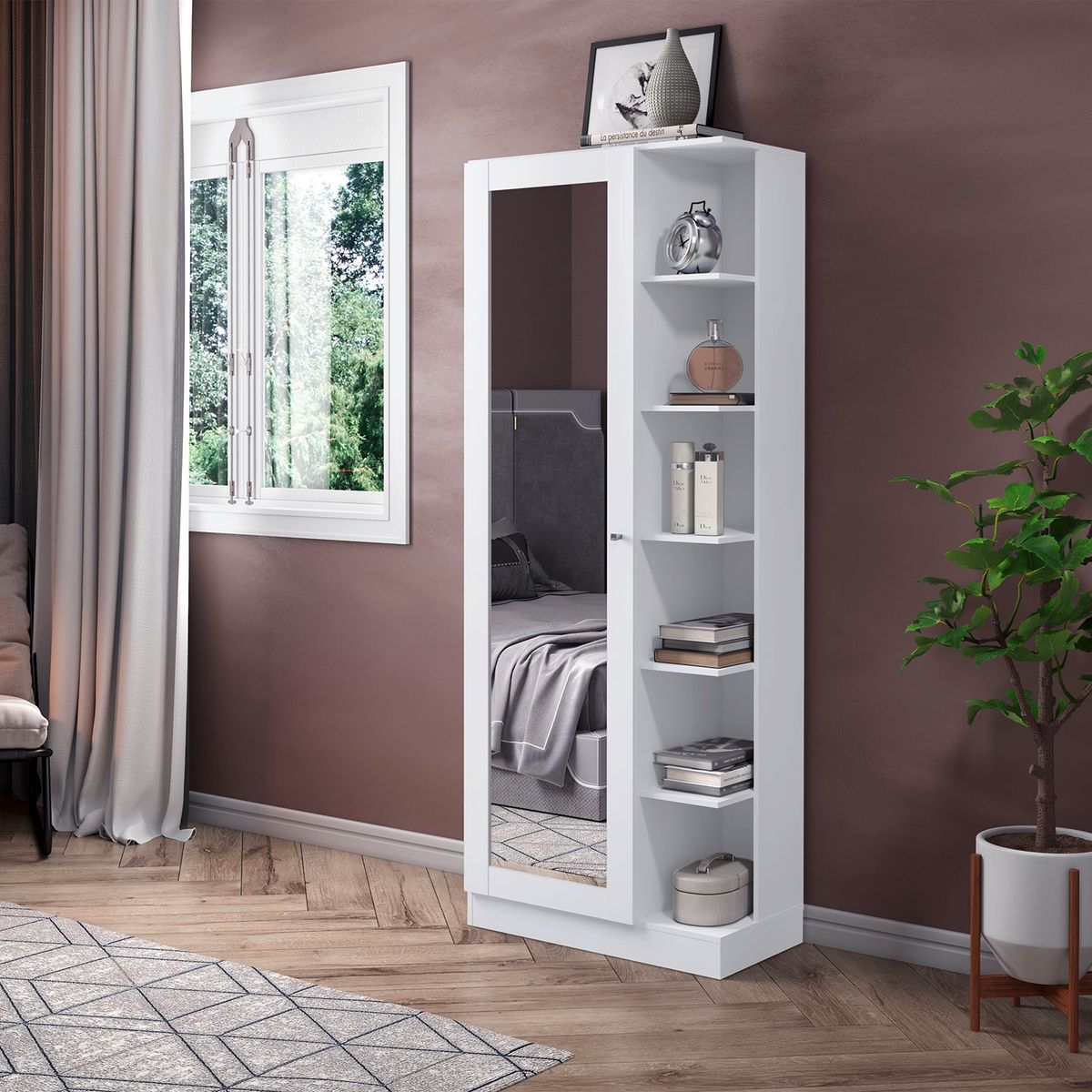 HOME MOBILI - Zapatero Mondari Blanco 1 Puertas 5 Epacios Home Mobili