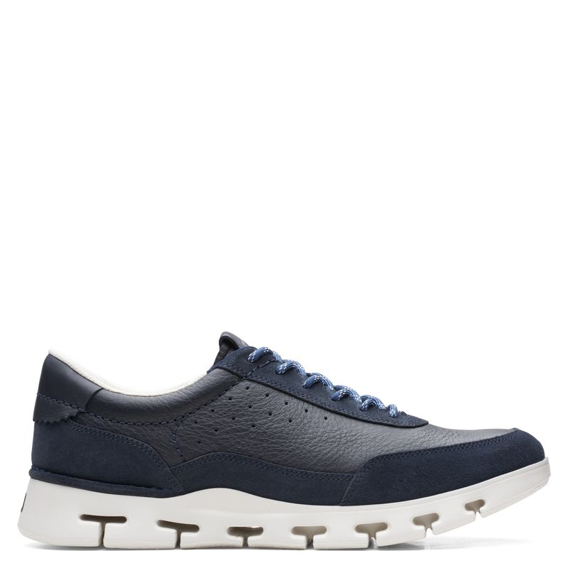 CLARKS - Zapatilla Urbana Hombre Cuero Azul Clarks