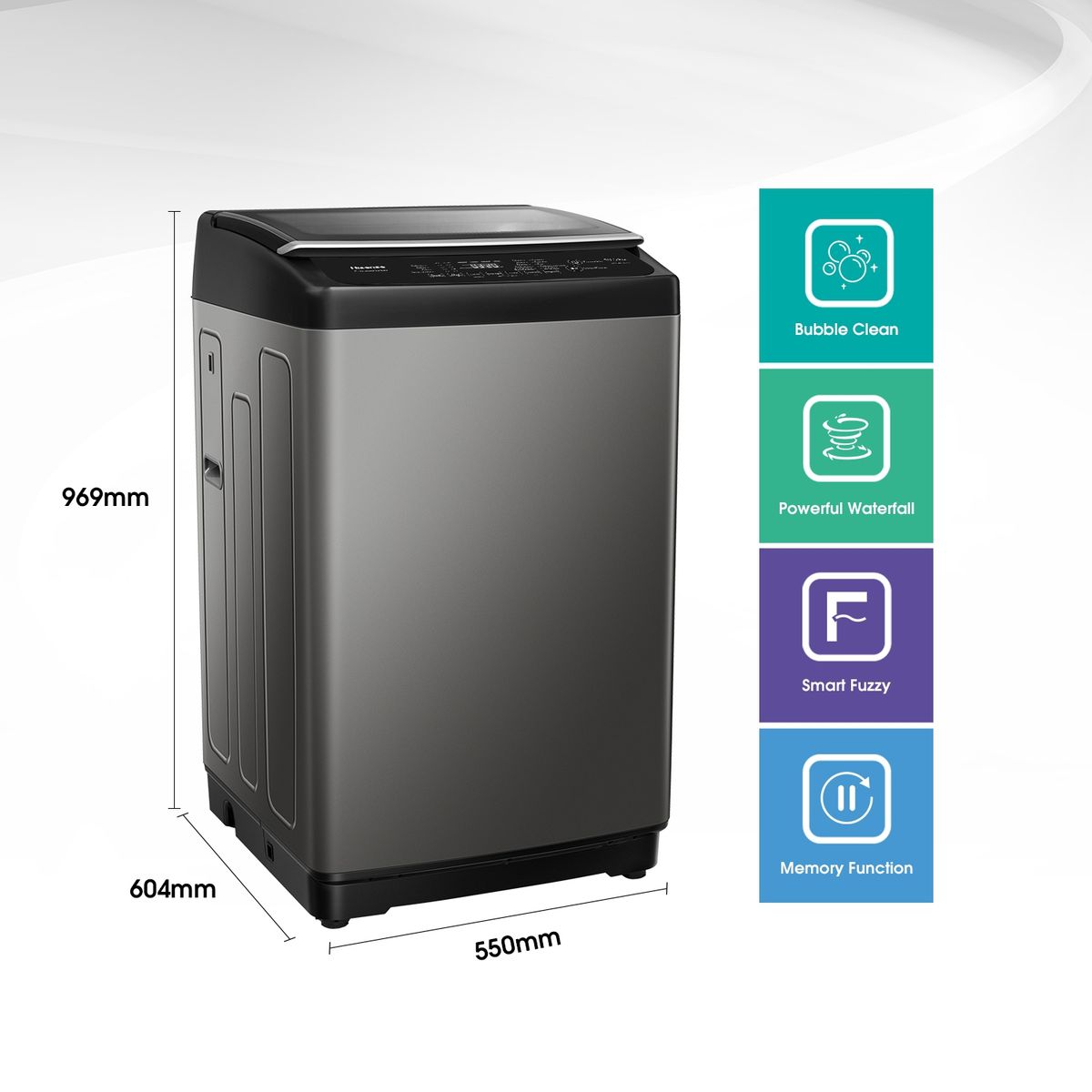 HISENSE - Lavadora Hisense Automática WTJA1102T 10.5 Kg.