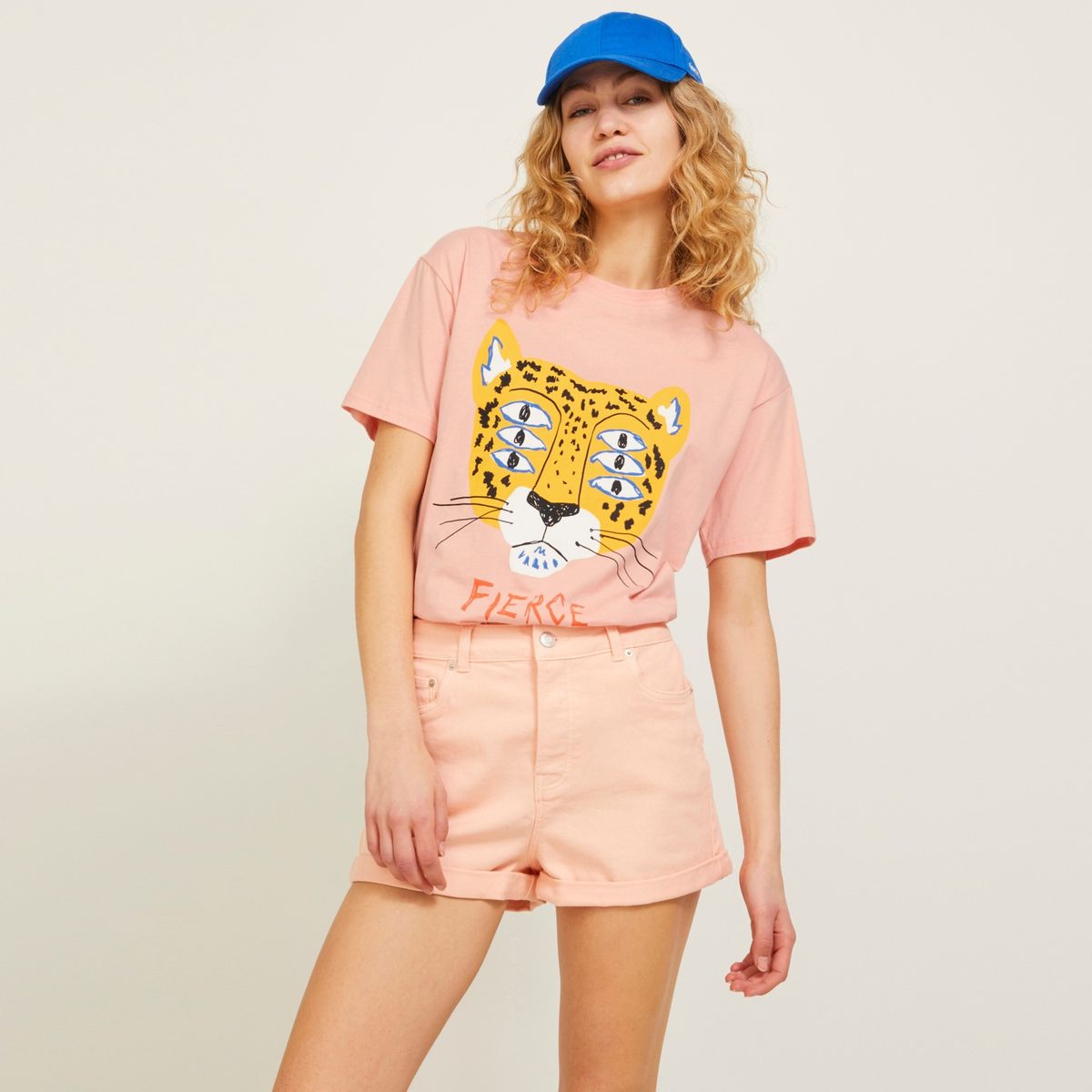 JJXX - Polera Estampada Manga Corta Algodón Mujer JJXX