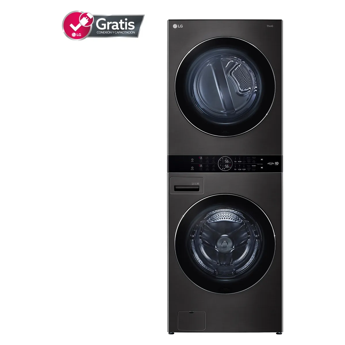 LG - Lavadora Secadora Doble Carga 22 Kg/16 Kg Torre De Lavado Inverter Wk22Bs6 Lg