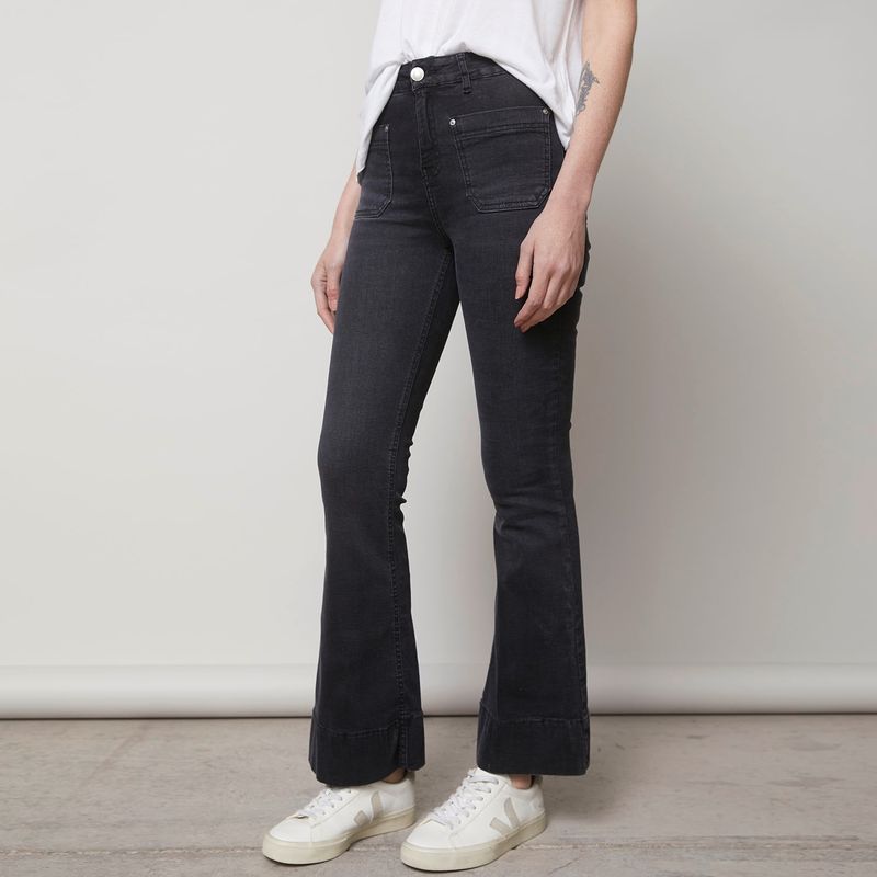BASEMENT - Basement Jeans Flare Tiro Alto Mujer