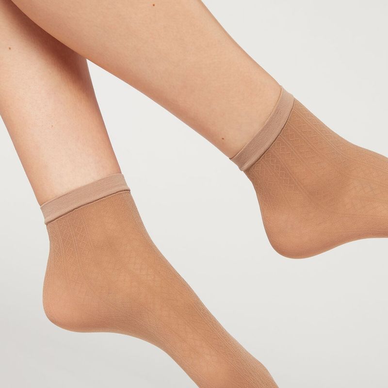 CALZEDONIA - Calcetines Cortos Con Estampado De Rombos Eco Mujer Calzedonia