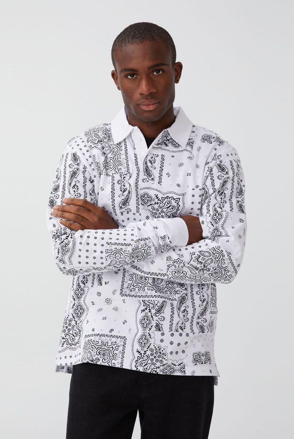 COTTON ON - Polera Manga Larga Cuello Piqué Algodón Hombre Cotton On